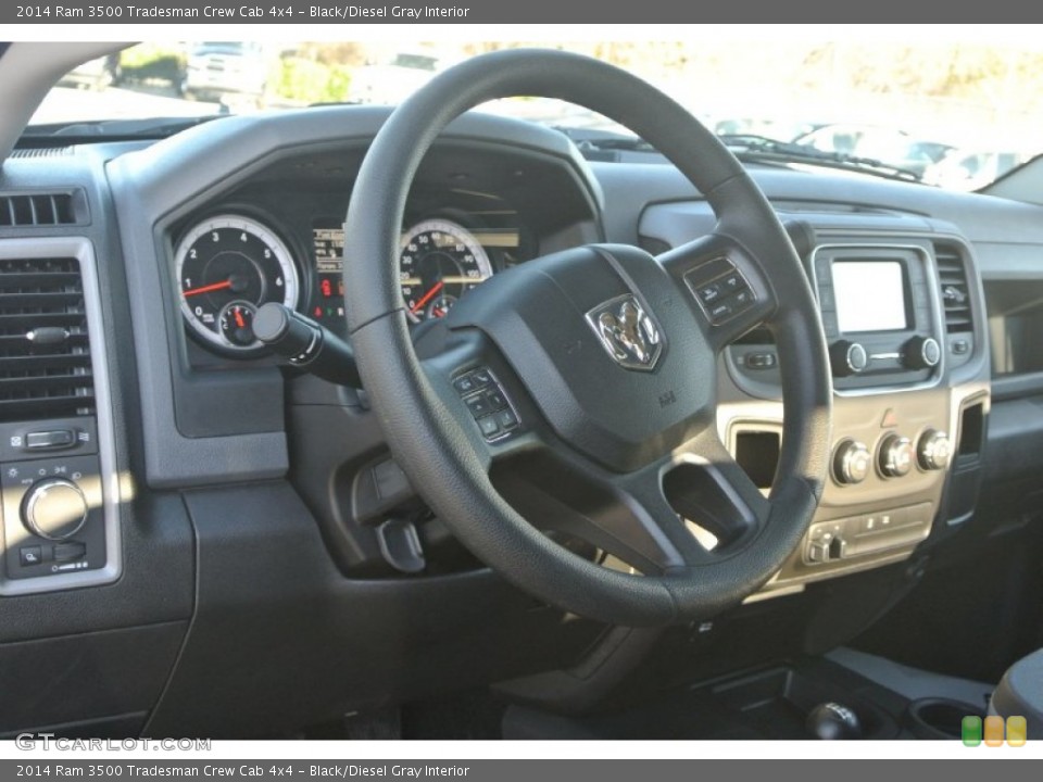Black/Diesel Gray Interior Steering Wheel for the 2014 Ram 3500 Tradesman Crew Cab 4x4 #88369631