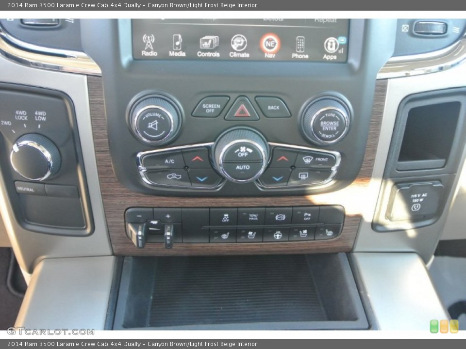 Canyon Brown/Light Frost Beige Interior Controls for the 2014 Ram 3500 Laramie Crew Cab 4x4 Dually #88369856
