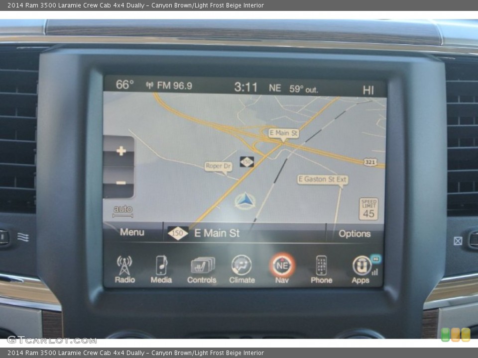 Canyon Brown/Light Frost Beige Interior Navigation for the 2014 Ram 3500 Laramie Crew Cab 4x4 Dually #88369873