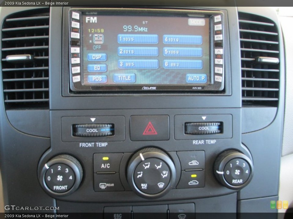 Beige Interior Controls for the 2009 Kia Sedona LX #88371023