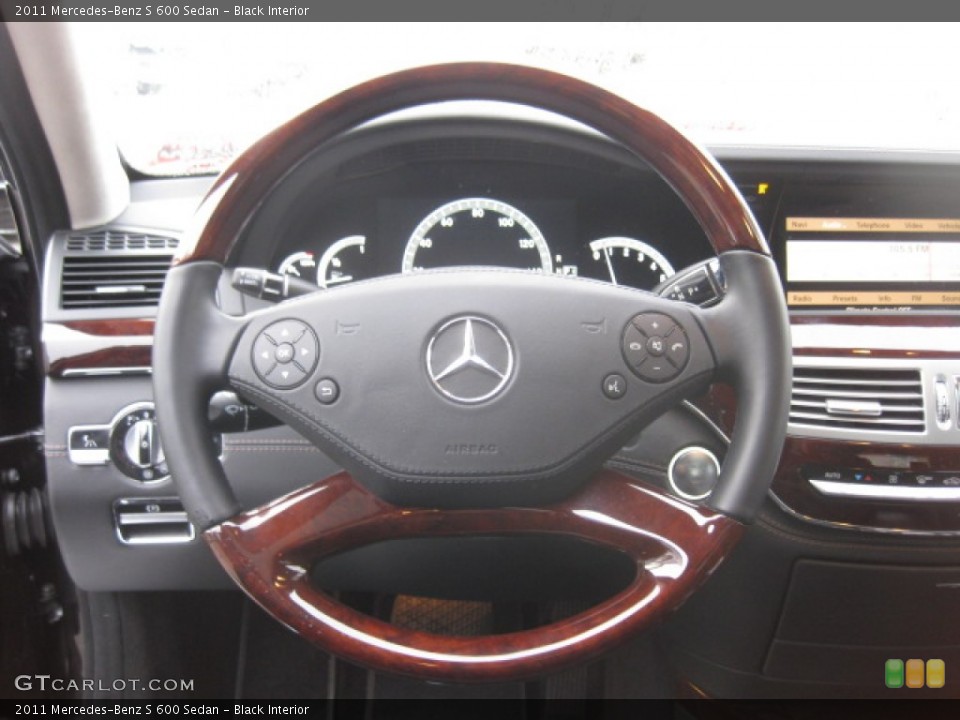 Black Interior Steering Wheel for the 2011 Mercedes-Benz S 600 Sedan #88380332