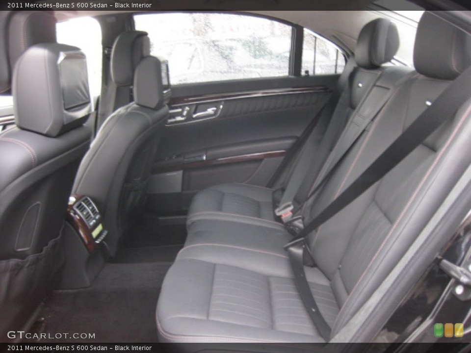 Black Interior Rear Seat for the 2011 Mercedes-Benz S 600 Sedan #88380509