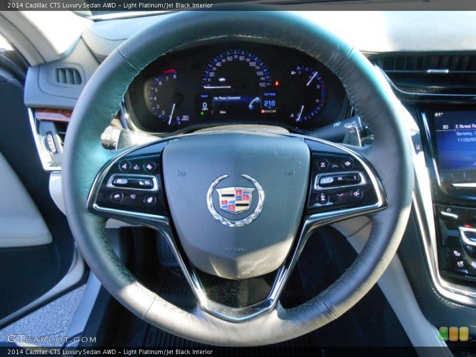 Light Platinum/Jet Black Interior Steering Wheel for the 2014 Cadillac CTS Luxury Sedan AWD #88384874
