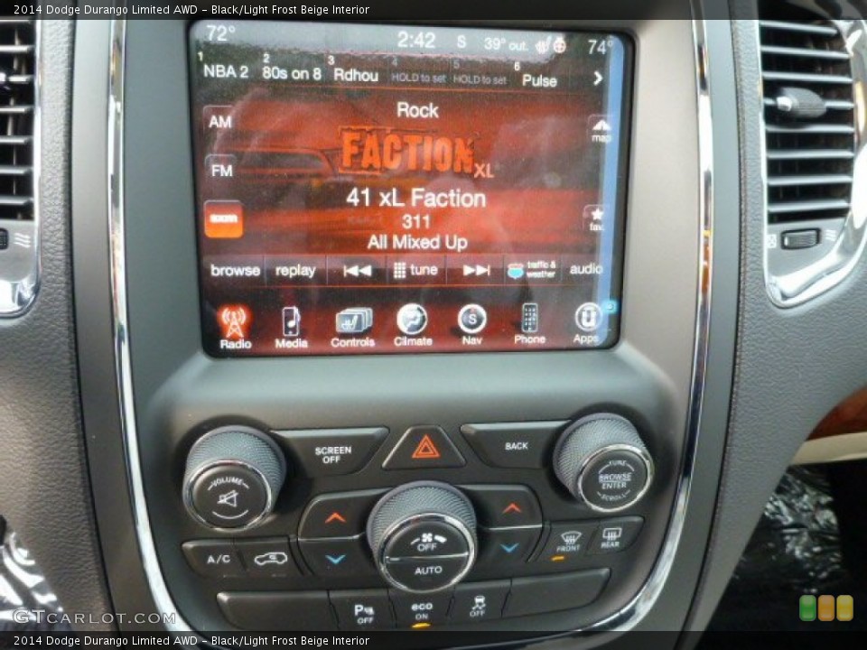 Black/Light Frost Beige Interior Controls for the 2014 Dodge Durango Limited AWD #88401381