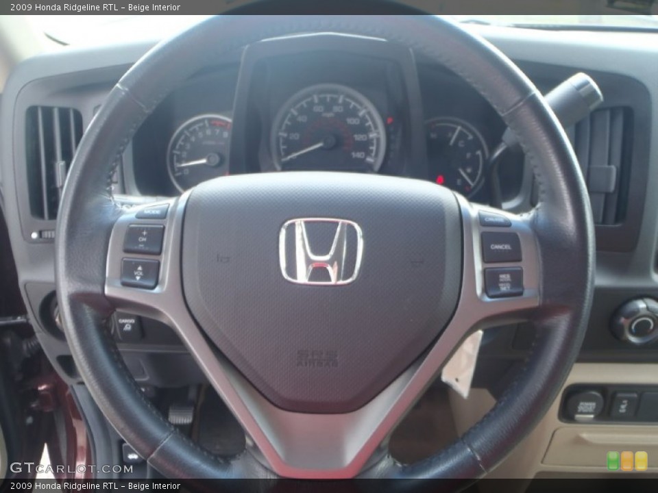 Beige Interior Steering Wheel for the 2009 Honda Ridgeline RTL #88408335