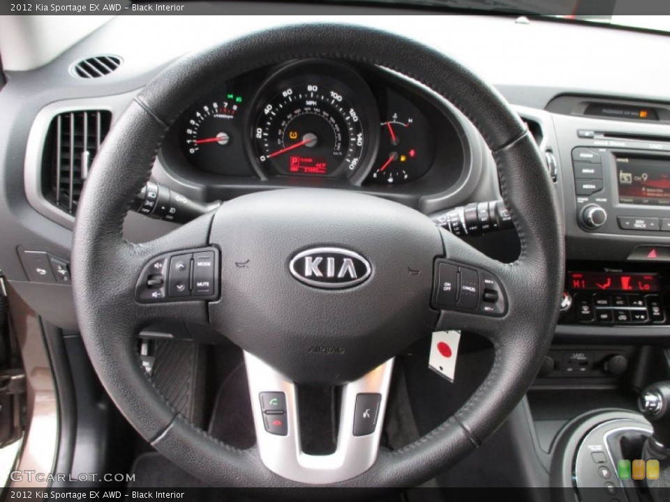 Black Interior Steering Wheel for the 2012 Kia Sportage EX AWD #88421169