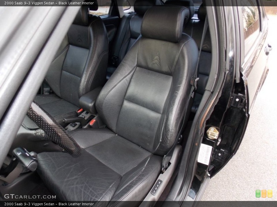 Black Leather Interior Front Seat for the 2000 Saab 9-3 Viggen Sedan #88423335