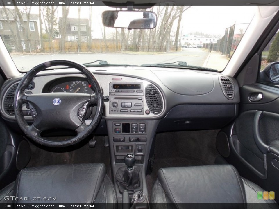 Black Leather Interior Dashboard for the 2000 Saab 9-3 Viggen Sedan #88423386