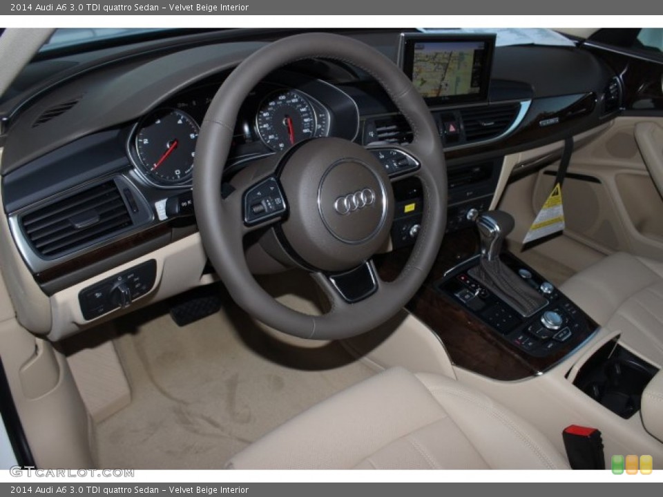 Velvet Beige Interior Prime Interior for the 2014 Audi A6 3.0 TDI quattro Sedan #88437522