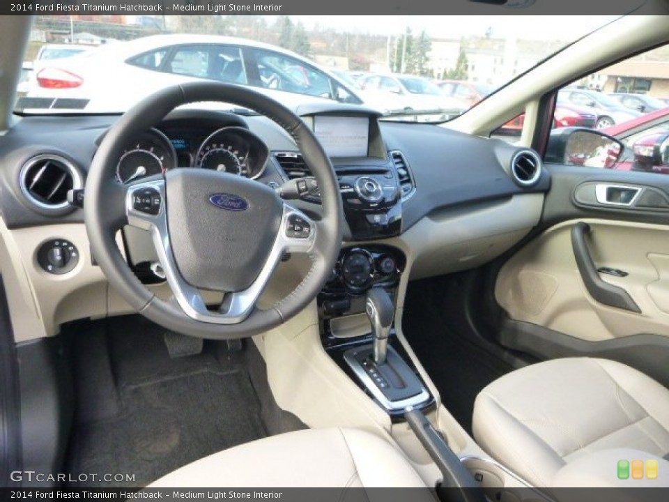 Medium Light Stone Interior Prime Interior for the 2014 Ford Fiesta Titanium Hatchback #88463379