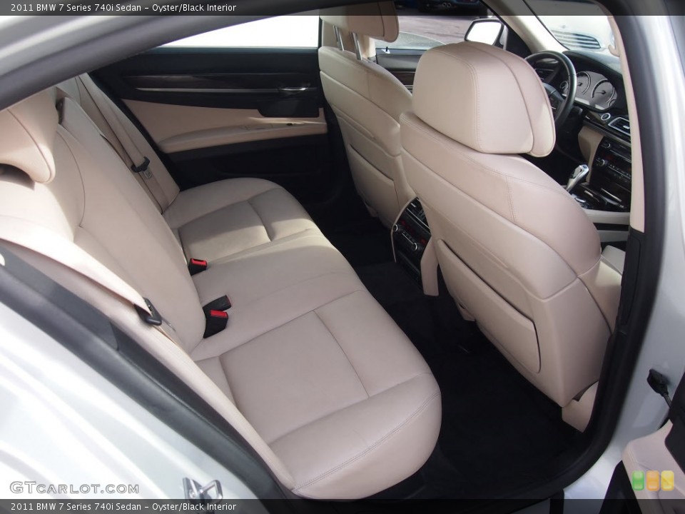 Oyster/Black Interior Rear Seat for the 2011 BMW 7 Series 740i Sedan #88476909