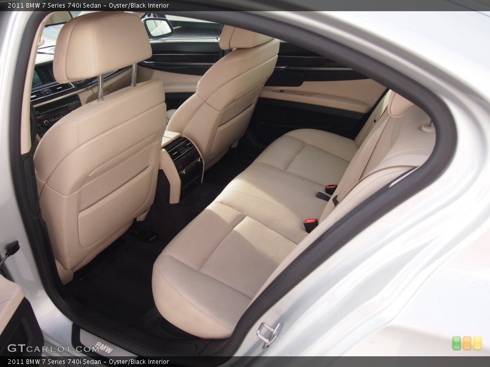 Oyster/Black Interior Rear Seat for the 2011 BMW 7 Series 740i Sedan #88477038