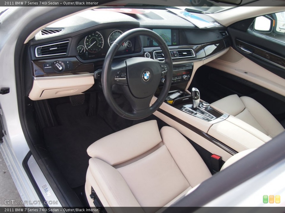 Oyster/Black Interior Prime Interior for the 2011 BMW 7 Series 740i Sedan #88477142