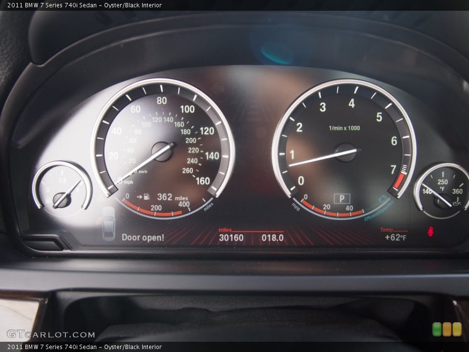 Oyster/Black Interior Gauges for the 2011 BMW 7 Series 740i Sedan #88477218