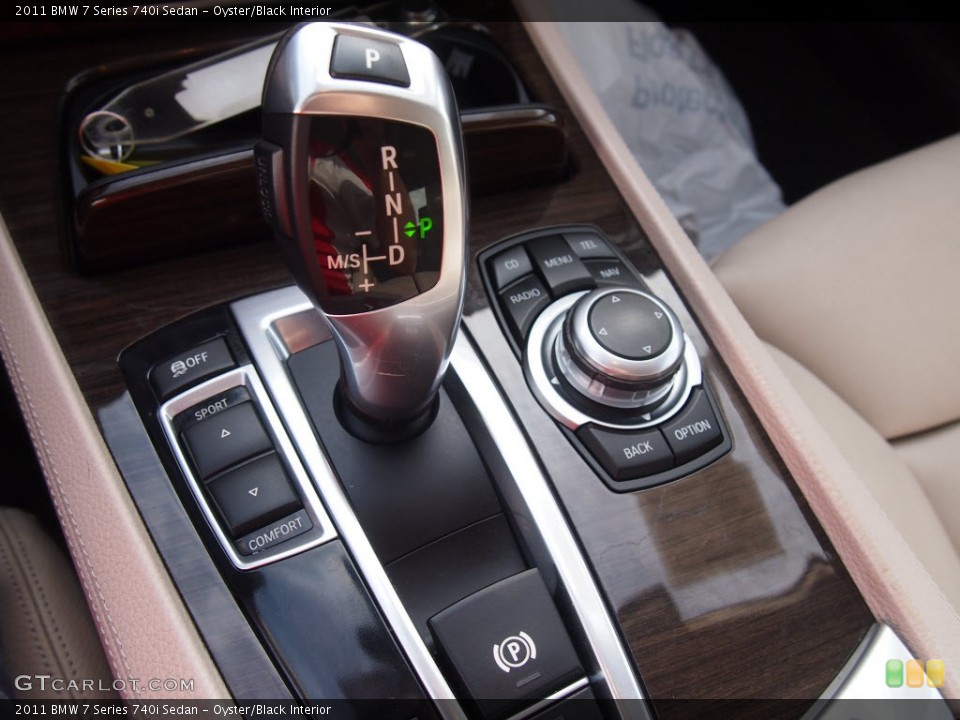 Oyster/Black Interior Transmission for the 2011 BMW 7 Series 740i Sedan #88477326