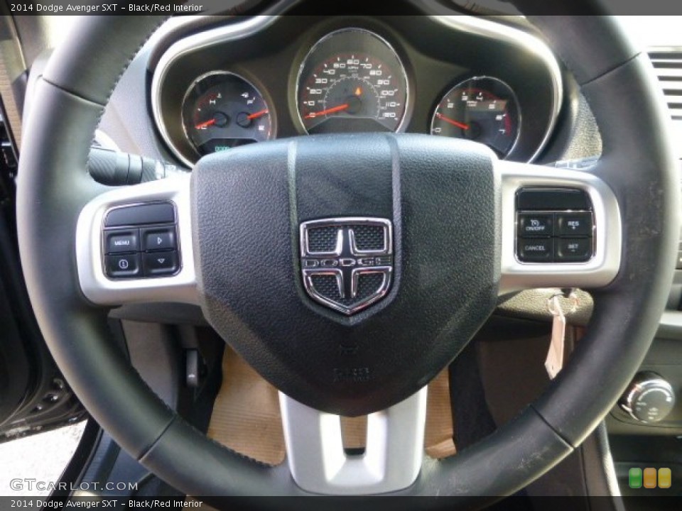 Black/Red Interior Steering Wheel for the 2014 Dodge Avenger SXT #88486138