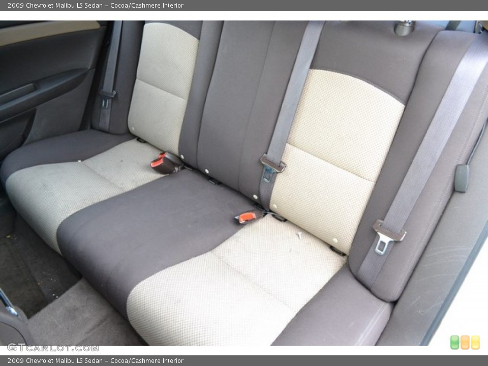 Cocoa/Cashmere Interior Rear Seat for the 2009 Chevrolet Malibu LS Sedan #88504215