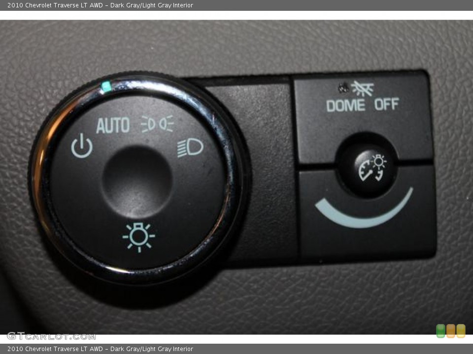 Dark Gray/Light Gray Interior Controls for the 2010 Chevrolet Traverse LT AWD #88519746