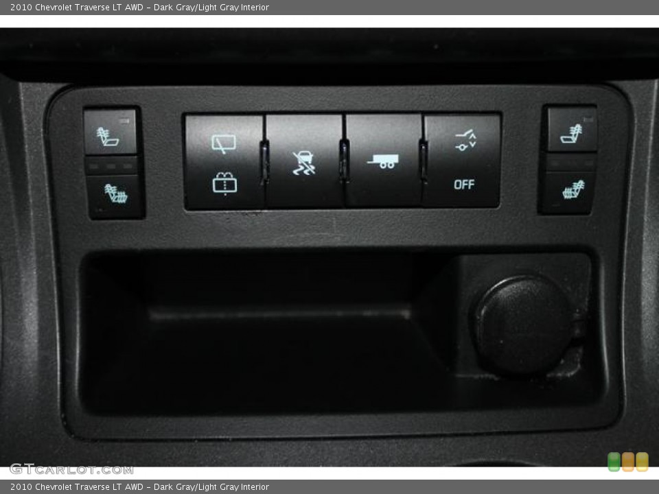 Dark Gray/Light Gray Interior Controls for the 2010 Chevrolet Traverse LT AWD #88519947