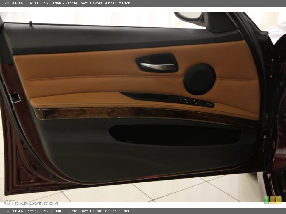 Saddle Brown Dakota Leather Interior Door Panel for the 2009 BMW 3 Series 335xi Sedan #88525656
