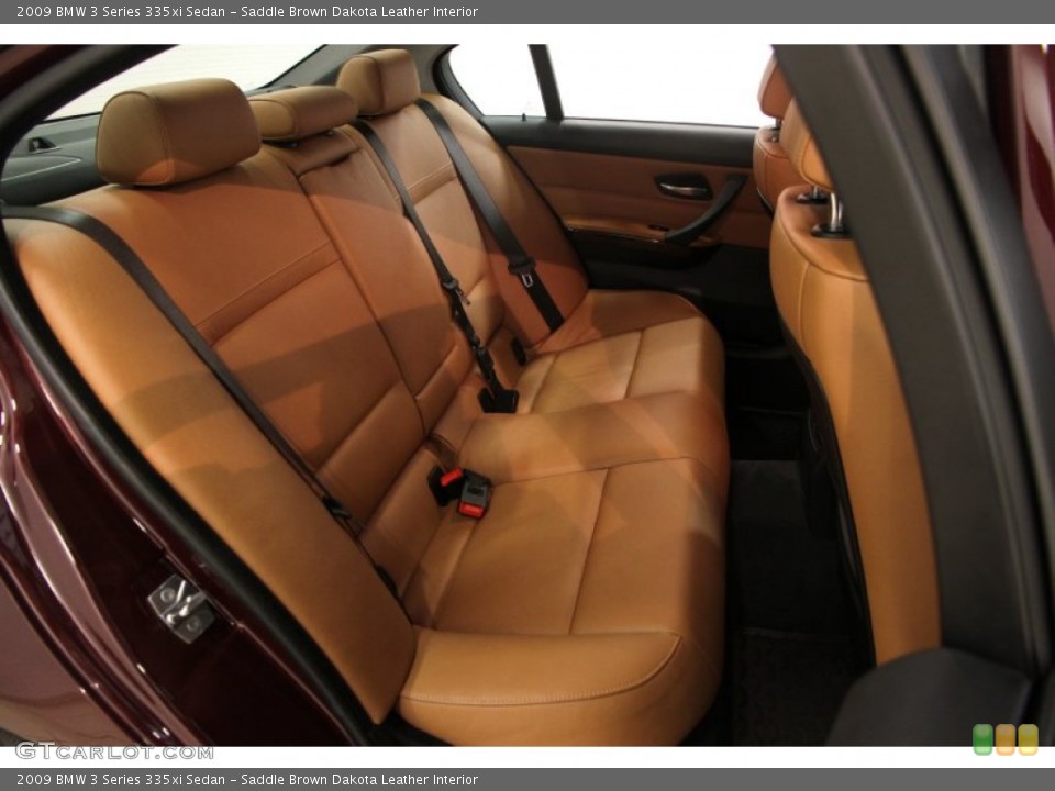 Saddle Brown Dakota Leather Interior Rear Seat for the 2009 BMW 3 Series 335xi Sedan #88525812