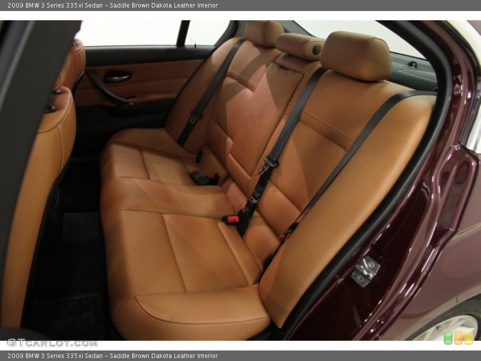 Saddle Brown Dakota Leather Interior Rear Seat for the 2009 BMW 3 Series 335xi Sedan #88525824
