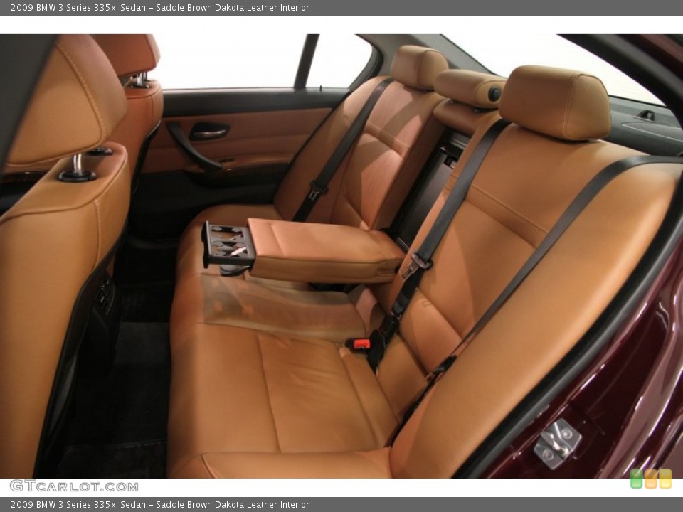 Saddle Brown Dakota Leather Interior Rear Seat for the 2009 BMW 3 Series 335xi Sedan #88525836
