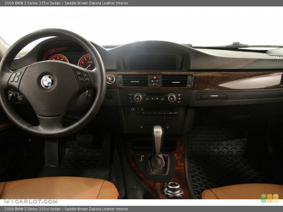 Saddle Brown Dakota Leather Interior Dashboard for the 2009 BMW 3 Series 335xi Sedan #88525845