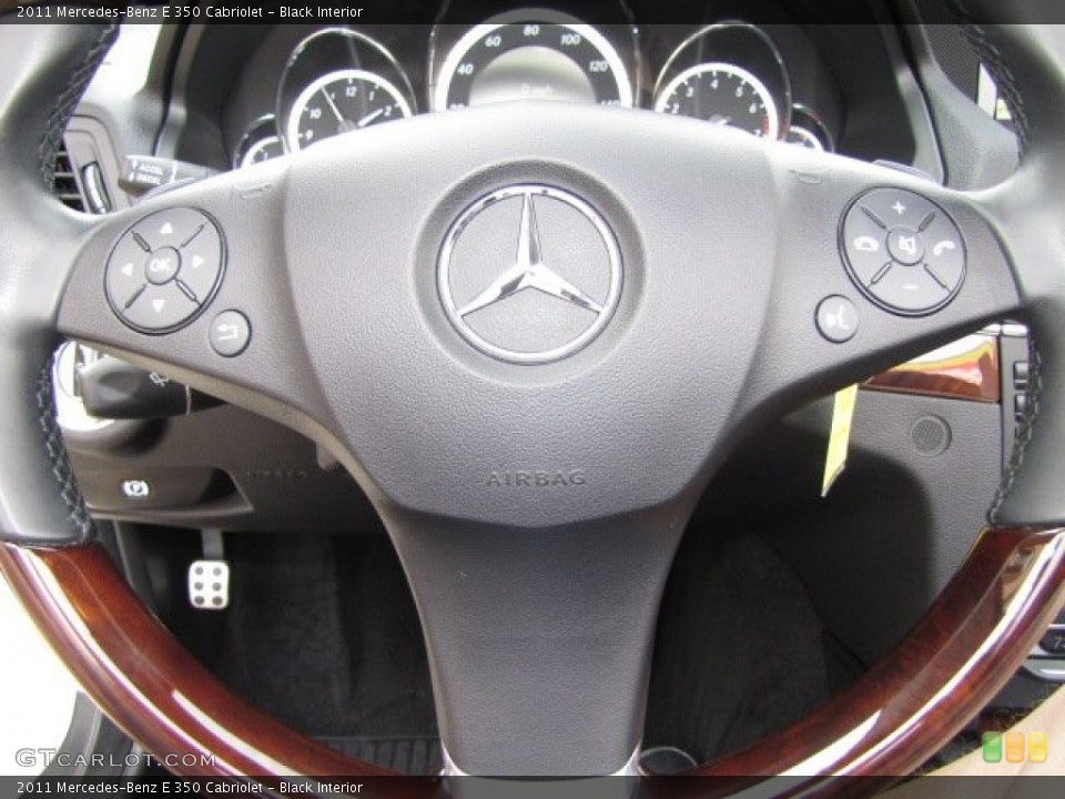 Black Interior Steering Wheel for the 2011 Mercedes-Benz E 350 Cabriolet #88534553