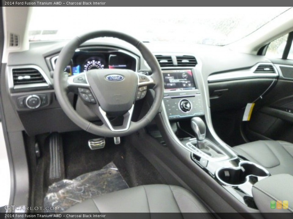 Charcoal Black Interior Prime Interior for the 2014 Ford Fusion Titanium AWD #88550582