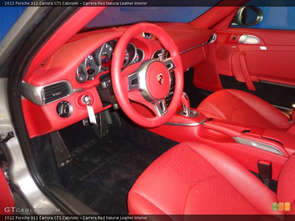 Carrera Red Natural Leather Interior Prime Interior for the 2012 Porsche 911 Carrera GTS Cabriolet #88553383