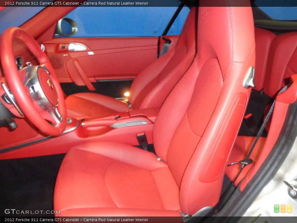 Carrera Red Natural Leather Interior Front Seat for the 2012 Porsche 911 Carrera GTS Cabriolet #88553411