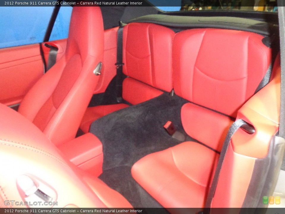 Carrera Red Natural Leather Interior Rear Seat for the 2012 Porsche 911 Carrera GTS Cabriolet #88553537