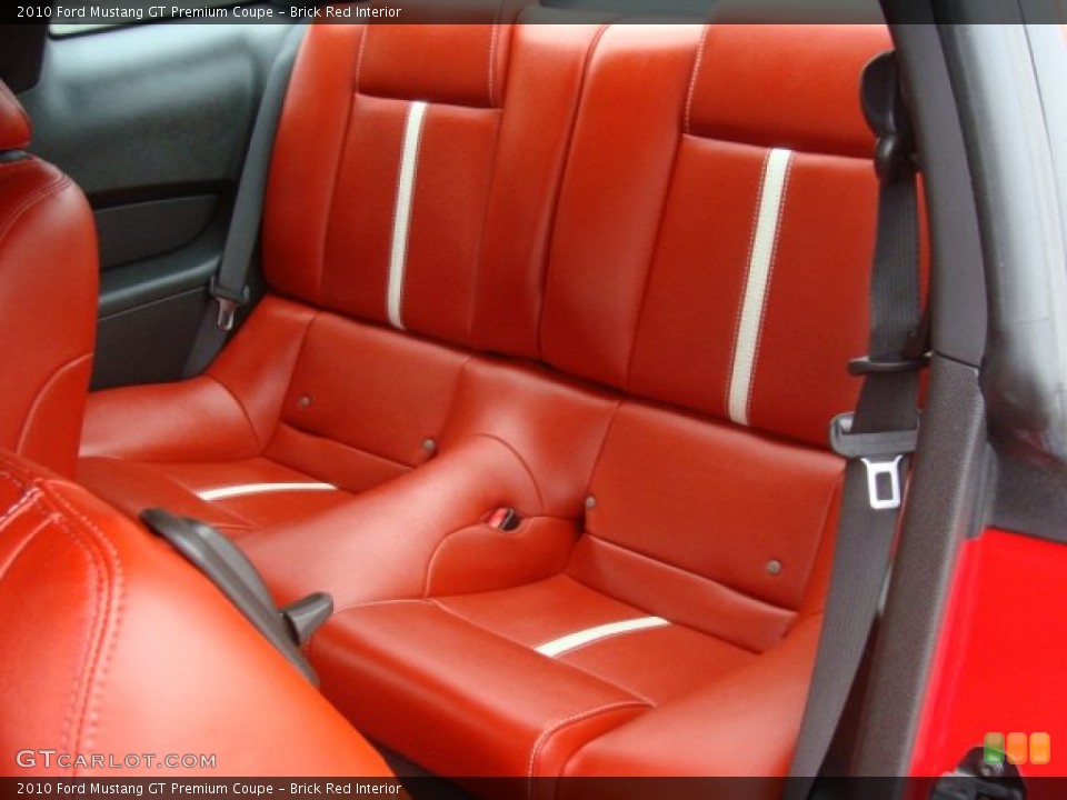 Brick Red Interior Rear Seat for the 2010 Ford Mustang GT Premium Coupe #88555838