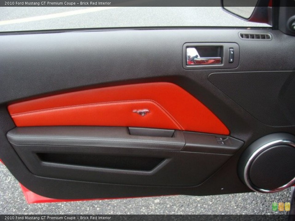 Brick Red Interior Door Panel for the 2010 Ford Mustang GT Premium Coupe #88555859