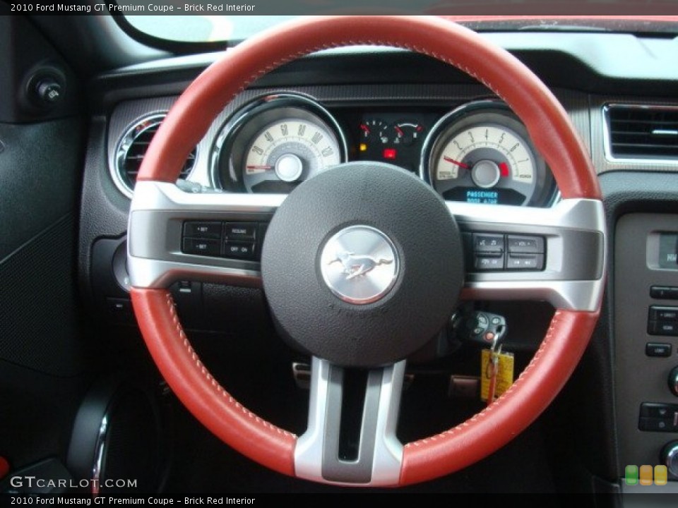 Brick Red Interior Steering Wheel for the 2010 Ford Mustang GT Premium Coupe #88555967