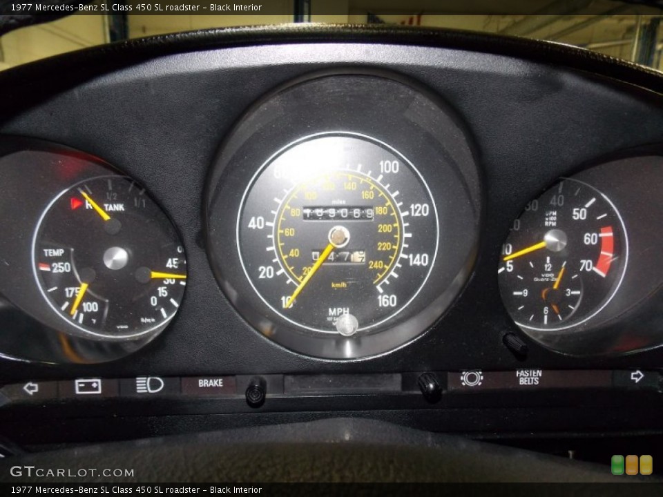 Black Interior Gauges for the 1977 Mercedes-Benz SL Class 450 SL roadster #88557305