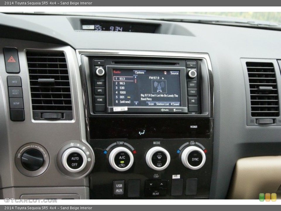 Sand Beige Interior Controls for the 2014 Toyota Sequoia SR5 4x4 #88558343