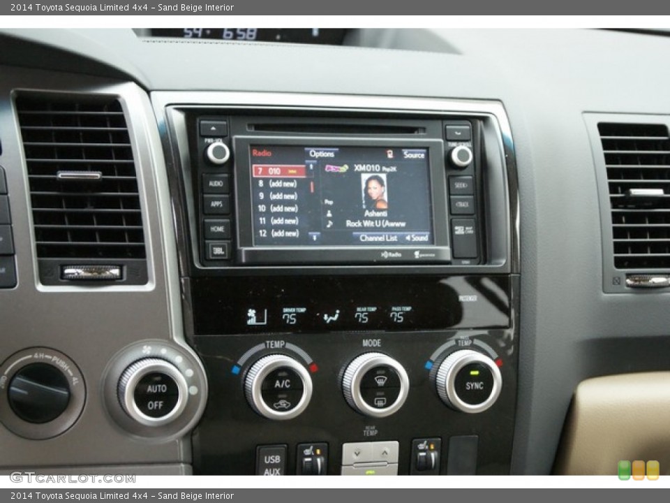Sand Beige Interior Controls for the 2014 Toyota Sequoia Limited 4x4 #88559462