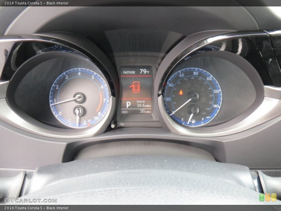 Black Interior Gauges for the 2014 Toyota Corolla S #88561808