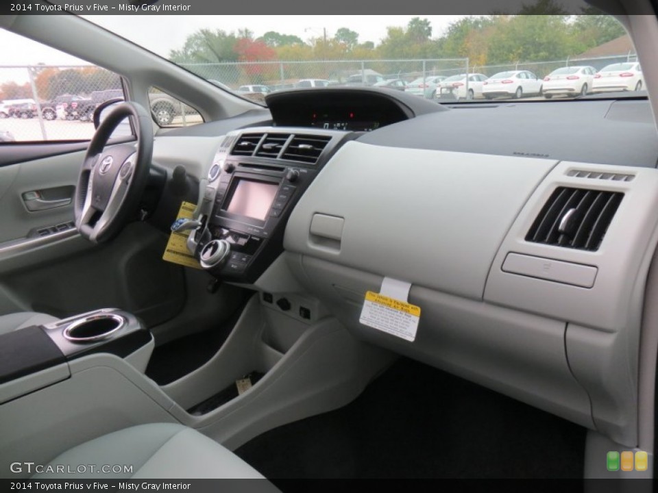 Misty Gray Interior Dashboard for the 2014 Toyota Prius v Five #88565198