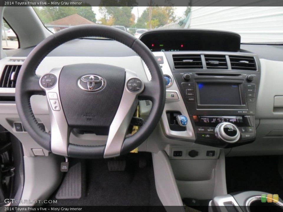 Misty Gray Interior Dashboard for the 2014 Toyota Prius v Five #88565368