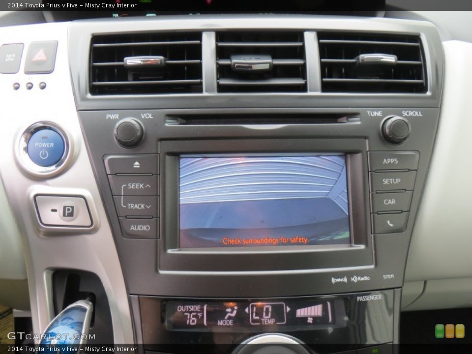 Misty Gray Interior Controls for the 2014 Toyota Prius v Five #88565393