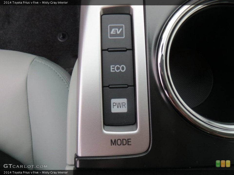 Misty Gray Interior Controls for the 2014 Toyota Prius v Five #88565426