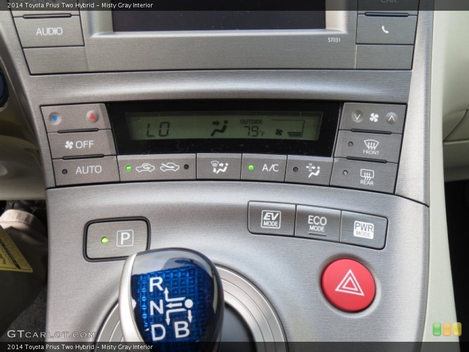 Misty Gray Interior Controls for the 2014 Toyota Prius Two Hybrid #88566071