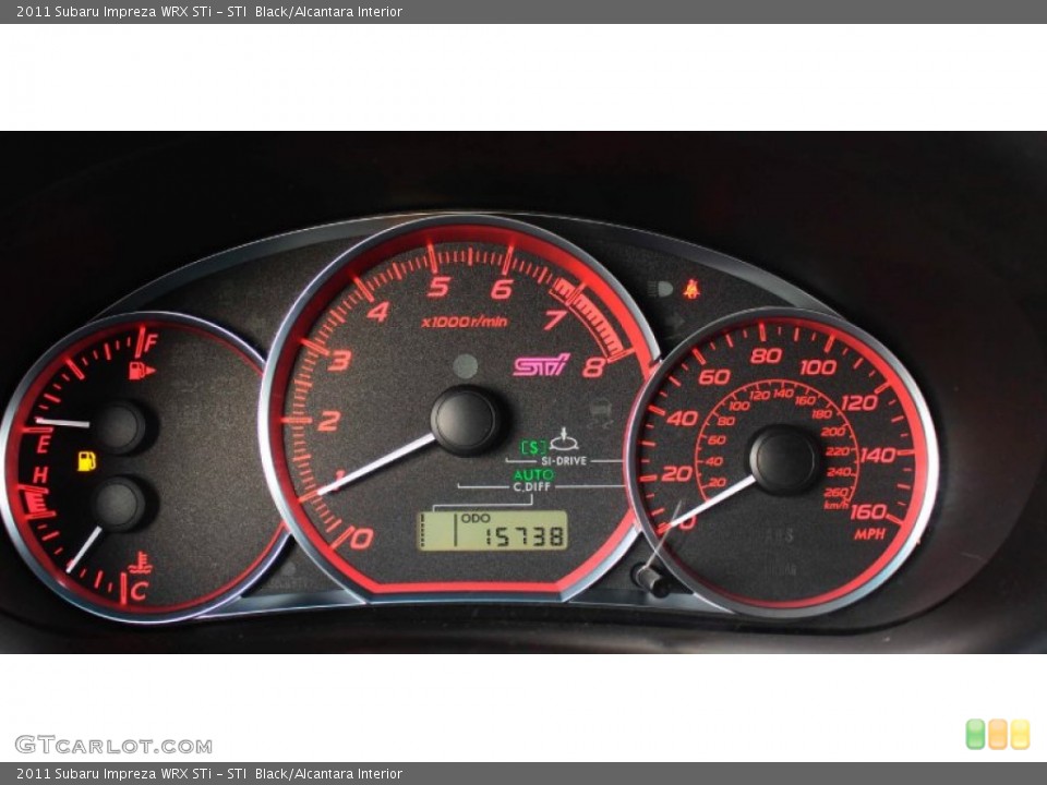STI  Black/Alcantara Interior Gauges for the 2011 Subaru Impreza WRX STi #88568603