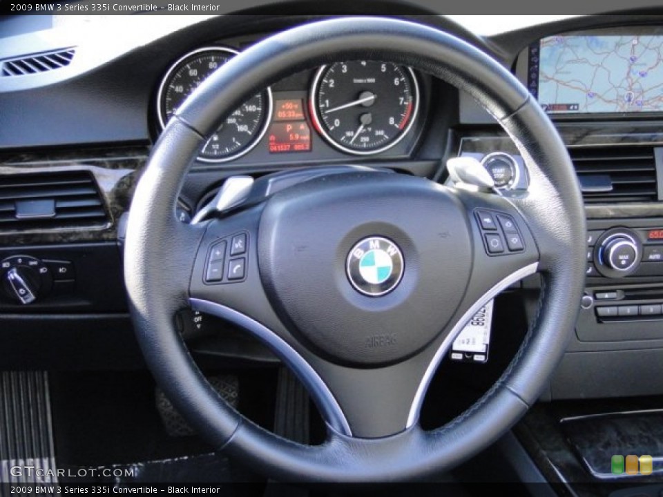 Black Interior Steering Wheel for the 2009 BMW 3 Series 335i Convertible #88579771