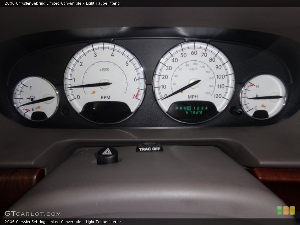 Light Taupe Interior Gauges for the 2006 Chrysler Sebring Limited Convertible #88588438