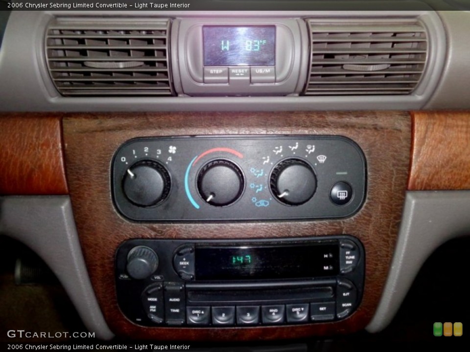 Light Taupe Interior Controls for the 2006 Chrysler Sebring Limited Convertible #88588660