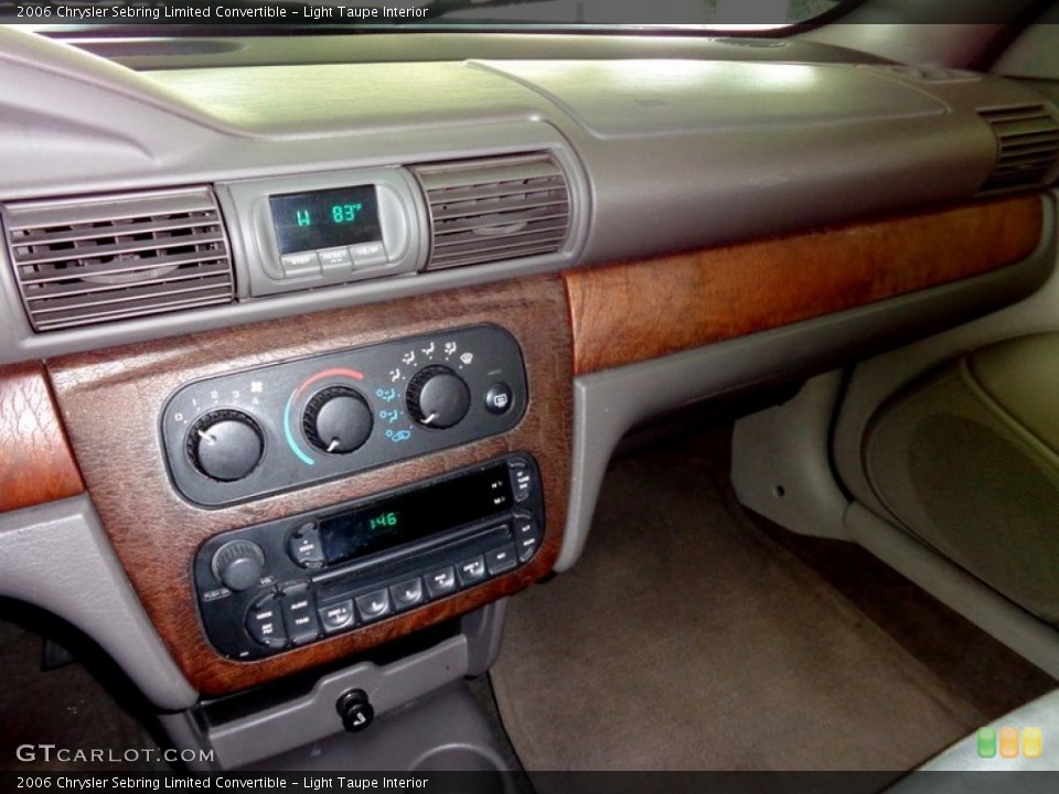 Light Taupe Interior Controls for the 2006 Chrysler Sebring Limited Convertible #88588999